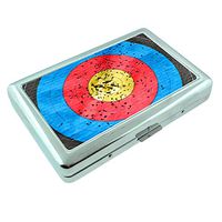 Target Practice Em1 Hip Silver Cigarette Case Id Holder Metal Wallet 4" X 2.75" RFID Protection