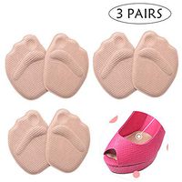 Ball of Foot Cushions Metatarsal Pads, 3 Pairs Women Forefoot Support Inserts Insoles Pain Relief for High Heels, Non-Slip Shoes Liners Grips Foot Care Protector, Beige