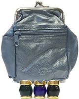 Greatest Selection Full Lamb Skin Cigarette Case Pouch, Coin Purse, Lighter Holder & Pockets, 100s, Free Gift! 3204 (Blue)