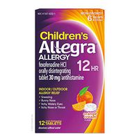 Allegra Children's Allergy 12 Hour Orally Disintegrating Tablets Orange Cream Flavor, 12 Tablets, Long-Lasting Fast-Acting Antihistamine for Children 6 and Up, Dissolve on The Tongue Without Water