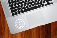 Awesome Face Epic Smiley - Trackpad / Keyboard - Vinyl Decal (White)