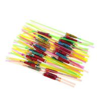 50Pcs/Bag Colored Umbrella Shaped Drinking Straws Disposable Flexible Plastic Tube