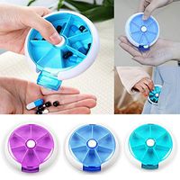 Pill Organizer Weekly,INVODA Pill Case 7 Day 3 Times Medicine Pill Dispenser,Push Button Rotate Pill Planner with 7 Compartments (3 Group)