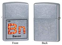 Personalized Bacon Element Zippo Lighter with Free Roman Monogram