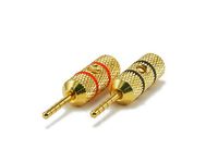 Monoprice 105973 24k Gold Plated Speaker Pin Plugs, Pin Crimp Type (1 Pair)