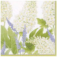 Caspari Fleurs De Mariage Paper Dinner Napkins in White - Four Packs of 20