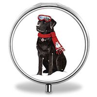 Dog Pill Case, Round Stainless Drug Organizer Container Medicine Cover for Pocket Daily&Weekly