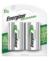 Energizer Rechargeable D Batteries, NiMH, 2500 mAh, 2 count (NH50BP-2)