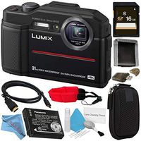 Panasonic Lumix DC-TS7 DC-TS7K Digital Camera (Black) + Small Case + Deluxe Cleaning Kit + Micro HDMI Cable + Memory Card Wallet + Card Reader + Camera Floating Strap Bundle