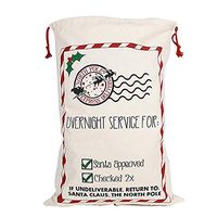 ForrestShop Christmas Bags, Burlap/Canvas Gift Bags, Santa Sacks, Drawstring Gift Bags for Kids | Multiple Sizes & Patterns | Goodie, Favors, Treats, Presents