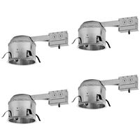 6" inch Shallow Remodel LED Can Air Tight IC Housing LED Recessed Lighting- UL Listed and Title 24 Certified, TP24 (4 Pack)
