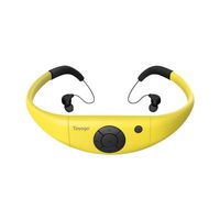 Waterproof MP3 Player, IPX8 Swimming Headphones with Shuffle Feature - Yellow