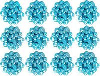 Decorative Confetti Gift Bows, Medium, Turquoise (12/pkg) Pkg/1
