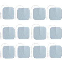 TENS Unit Pads 12 Pack Wired Self-Adhesive Electrodes Premium Replacement Pads for TENS Units - 2x2 Inches (2x2-12 Pack)