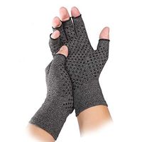 FITTOO Compression Arthritis Gloves for Men & Women, Breathable & Moisture Wicking Fabric Open Finger Hand Compression Gloves for Joint Pain Symptom Relief, Ease Muscle Tension, Sport Gray-M