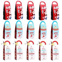 CheeseandU Christmas Gift Bags 30Pack Santa HoHoHo Candy Treat Boxes 3Designs Baking Wraping Gift Packaging for Holiday Xmas Goody Gift Party Goodie Paper Boxes Tag&Ribbon not Included