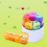 Weekly Travel Pill Organizer 4 Times A Day Prescription and Medication Pill Box Reminder