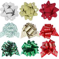 LUOEM 12 Pcs Christmas Pull Bows Gifts Multi-Style Pattern Glitter Wrapping Ribbon Pull Bows for Christmas Tree,Birthday,Wedding,Thanksgiving Day,Family Party,Gifts Box Wrapping Decorations