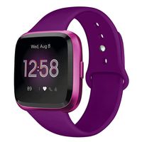 Kmasic Sport Band Compatible with Fitbit Versa/Fitbit Versa 2/Fitbit Versa Lite Edition, Soft Silicone Strap Replacement Wristband Versa Smart Fitness Watch, Purple, Small