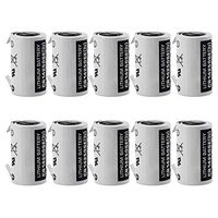 Ten Exell PLC-7 w/Tabs CR14250SE 3V 1/2 AA Laser Lithium Battery Button Top Used in Numerical Control Systems Personal Computers & Other Electronics Applications Replaces Sanyo CR12600SE CR2NP