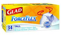 Glad 70320 34CT 13GAL Kitch Bag, White