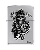 Zippo SOA Reaper and Anarchy Ball High Polish Chrome Pocket Lighter