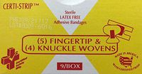 689 (5) FINGERTIP & (5) Knuckle Woven Adhesive Bandages (9)/Box 210-019