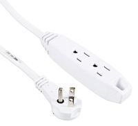 Prime Wire & Cable EC930706K-3-Pk 6-Feet 14/3 Sjt 3-Outlet Office Cord, 3-Pack, White
