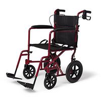 Caremax Medical Burgundy Streak Wheelchair with Handbrakes, Swing Away Footrests, 19" Seat