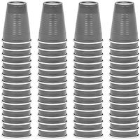 DecorRack 12 oz Disposable Silver Plastic Cups, Solo Party Cups (60 Pack)