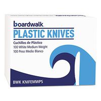 Boardwalk KNIFEMWPSBX Mediumweight Polystyrene Cutlery Knife White 100/Box