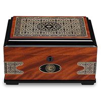 YX Xuan Yuan Cigar Box - Cigar Humidor Natural Mellow Cedar Wood Retro Print Embossed Double Zone Storage Brown Cigar Box (Color : A)