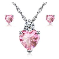 Women's Elegant Necklace Earrings Lady Jewellery Crystal Pendant for Girls Decoration