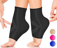 Ankle Compression Socks by SPARTHOS (Pair) – Plantar Fasciitis Ankle Brace with Arch Support – Foot Sleeves for Men and Women – Injury Recovery - Pain Relief for Sprains, Strains, Arthritis (Black-S)