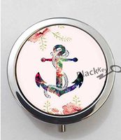 BlackKey Anchor Different Anchors 3-Compartment Decorative Pocket Gift Box Case Organizer for Pill, Color 1 -116