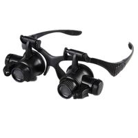 Shiratori Magnifying Glasses with LED Light Head Mount Magnifier with Replaceable Lenses Eye Loupe Magnifiers for Jewelers Watch Repair (10X 15X 20X 25X)