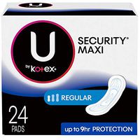 U by Kotex Maxi Pads, Regular, Unscented, 24 Count