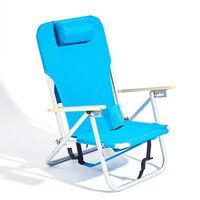 Copa 4-Position Aluminum Backpack Chair with Storage Bag, Light Blue