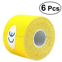 ULTNICE Therapy Tape Self Adhesive Support Tape Physio Therapeutic Aid for Knees Shoulders Muscle Support 500 x 2.5cm 6pcs (Yellow)