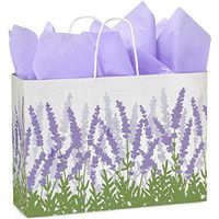 NW Lavender Fields Paper Shopping Bags - Vogue Size - 16 x 6 x 12in. - Pack of 50