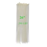 Long Heavy Duty 26 Inch Nylon Zip Cable Ties Clear-Large 200 LBS Tensile Strength-Heavy Duty Industrial Durable Strong Cable Ties- 50 Pack - Indoor Outdoor Garden Ties Use(26",200LB, White)
