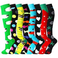 Compression Socks (8 Pairs), 15-20 mmHg is Best Athletic & Medical for Men & Women, Running, Flight, Travel, Nurses, Pregnant - Boost Performance, Blood Circulation & Recovery