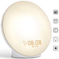 Wake-Up Light, HOKEKI Alarm Clock with 7 Colored Sunrise Simulation and Sunset Fading Night Light & Snooze Feature for Kids Heavy Sleepers, Dual Digital Clock with FM Radio and 7 Natural Sounds