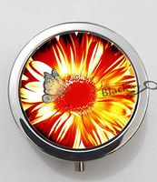 BlackKey Daisy Flowers 3-Compartment Decorative Pocket Gift Box Case Organizer for Pill, Color 1 -1539