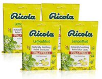 Ricola Sugar Free Lemon Mint Herbal Cough Suppressant Throat Drops, 19ct Bag (Pack of 4)