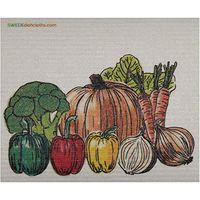 Fresh Vegetables ONE Each Swedish Dishcloth | ECO Friendly Absorbent Cleaning Cloth | Reusable Cleaning Wipes