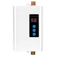 Jimfoty Electric Tankless Water Heater, Mini Instant Water Heater Hot Water Heater, Christmas Water Heater for Bathroom Kitchen, Easy to Install(White US Plug 110V 3000W)
