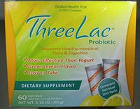 Global Health Trax, ThreeLac Probiotic, Lemon Flavor, 60 Packets, .053 oz (1.5 g) Each - 2pc