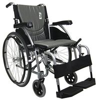 Karman S-115F20SS-TP-E Transport Wheelchair with Elevating Legrest, Pearl Silver, 20" x 17"