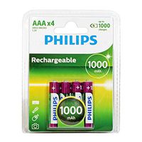 Philips MultiLife NiMH Rechargeable AAA Batteries 1000mAh 4PK